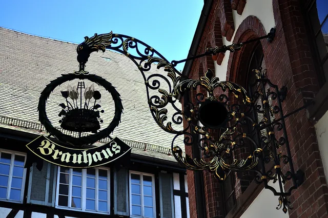 brewery, sign, beer, business, historical, brewery sign, inn, wrought iron, alpirsbach, inn sign, metal, europe, germany. Building a brewery and taproom compliance checklist new owners can trust