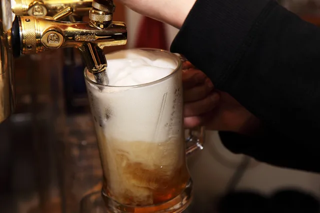 alcohol, bar, beer, beverage, booze, brew, bubbles, counter, drink, foam, froth, glass, golden, hand, handles, lager, liquid, pint, pour, pub, refreshment, restaurant, service, taps, yellow, brown restaurant, brown glass, brown glasses, brown bubbles, brown service, beer, beer, beer, beer, beer, froth, lager, lager, pint, pint, pint, pub, pub. Taproom Pour Cost Alone Won't Catch Overpouring Losses